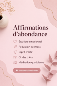 Une femme méditant avec un journal d'affirmations, elle se concentre sur sa sérénité mentale.