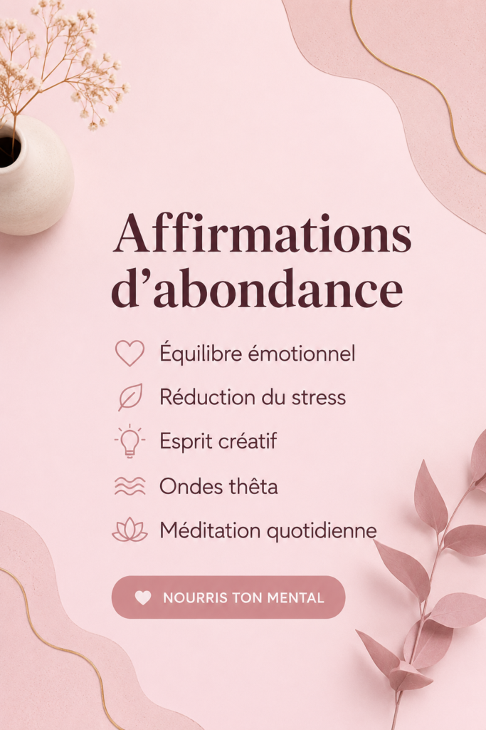 Une femme méditant avec un journal d'affirmations, elle se concentre sur sa sérénité mentale.