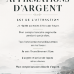 Femme méditant avec des affirmations écrites pour attirer l'argent et manifester la prospérité