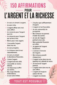 150 affirmations inspirantes pour attirer l'argent et la prospérité