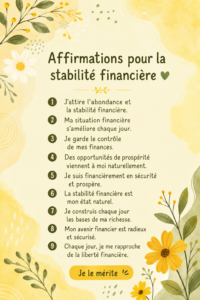 Femme souriante avec un carnet d'affirmations financières