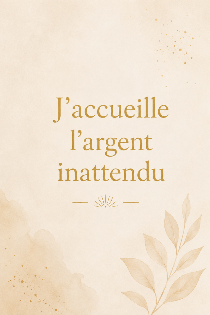Femme méditant avec des affirmations positives sur l'argent