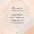 Femme méditant avec des éléments financiers autour d'elle, symbolisant l'abondance et la manifestation de l'argent.