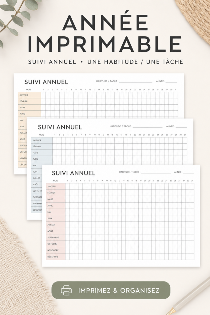Un carnet d'habitudes imprimable avec des espaces vierges pour un suivi facile