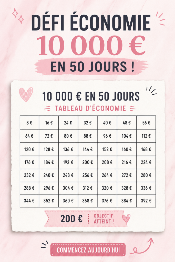 Image représentant un défi d'épargne avec des objectifs financiers clairs