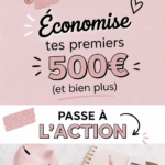 Femme souriante regardant son compte d'épargne, symbolisant les économies réalisées.