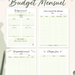 Un fichier Excel de suivi de budget mensuel ouvert sur un ordinateur.