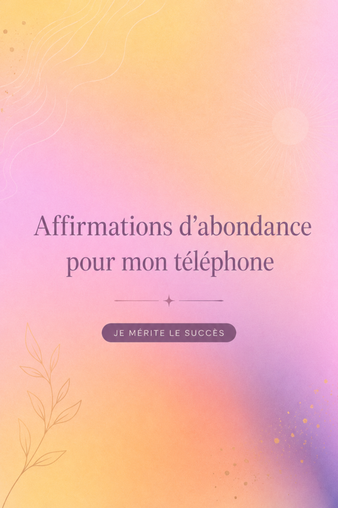 Fonds d'écran motivant sur le thème de l'argent avec des affirmations inspirantes.