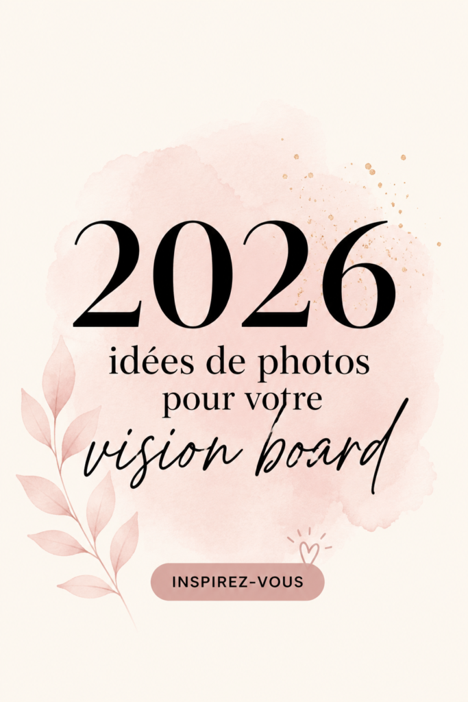 Tableau de vision inspirant avec des images et des mots motivants pour 2026