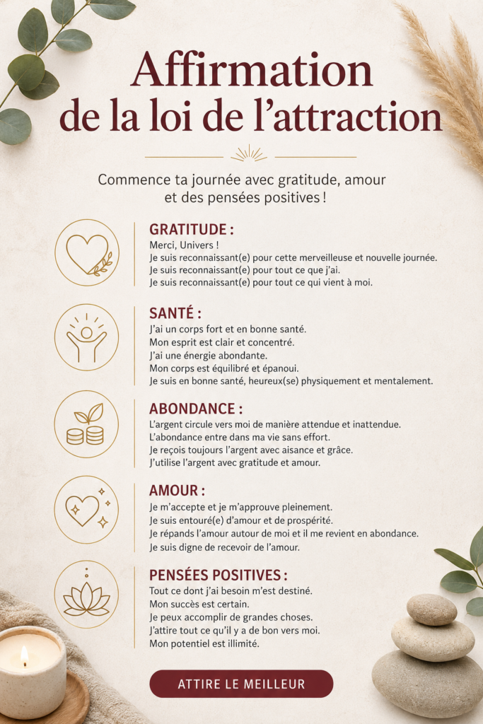 Femme méditant en pleine nature, symbolisant la loi d'attraction et la sérénité