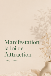 Illustration représentant la manifestation de la loi de l’attraction, avec des éléments symboliques comme des rêves et des aspirations.