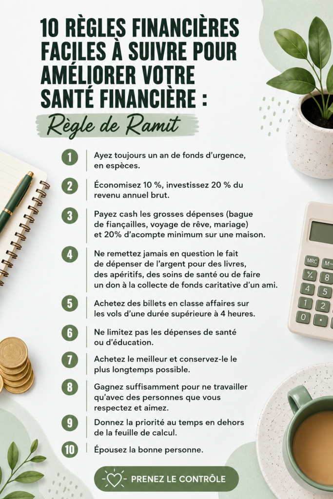 Une femme examinant ses finances avec des documents étalés sur la table.