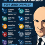 Un graphique montrant la croissance des dividendes d'actions populaires pour un revenu passif.