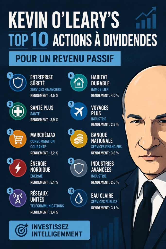 Un graphique montrant la croissance des dividendes d'actions populaires pour un revenu passif.