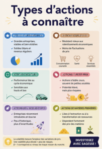 Illustration de la bourse avec des graphiques de tendances financières et des actions à surveiller