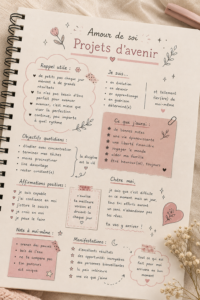 Femme souriante pratiquant l'amour de soi dans un cadre apaisant