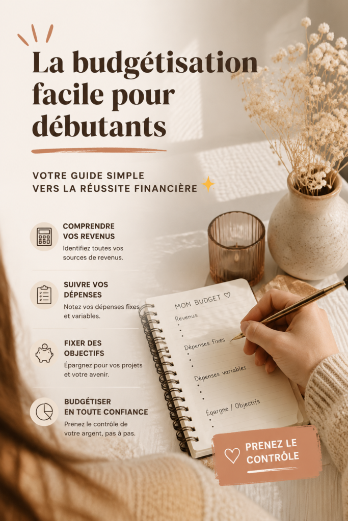 Illustration d'un plan de budget sur un bureau avec des calculatrices et des documents.