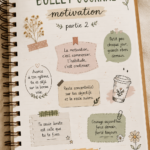 Bullet journal ouvert avec des pages colorées et des notes inspirantes