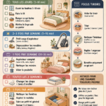 Chambre élégamment décorée avec des rangements bien organisés.