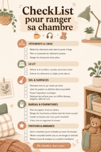 Checkliste de rangement pour une chambre organisée