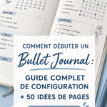 Une page de bullet journal avec des illustrations colorées et bien organisées.