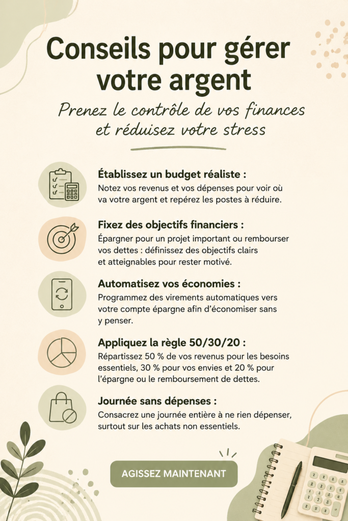 Femme souriante planifiant son budget avec un ordinateur et un carnet