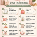 Femme souriante en train de gérer son budget avec un ordinateur et un carnet