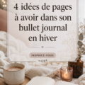 Page d'hiver d'un bullet journal avec décorations hivernales