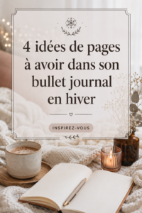 Page d'hiver d'un bullet journal avec décorations hivernales