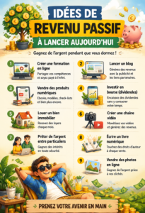 Femme souriante utilisant un ordinateur pour explorer des idées de revenus passifs