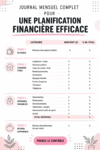 Un journal ouvert avec des notes sur les revenus et dépenses mensuels