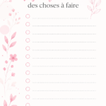 Une illustration d'une liste minimaliste en rose et blanc, mettant en avant l'organisation et l'esthétisme.
