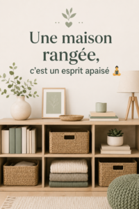 Intérieur d'une maison bien rangée avec des couleurs apaisantes