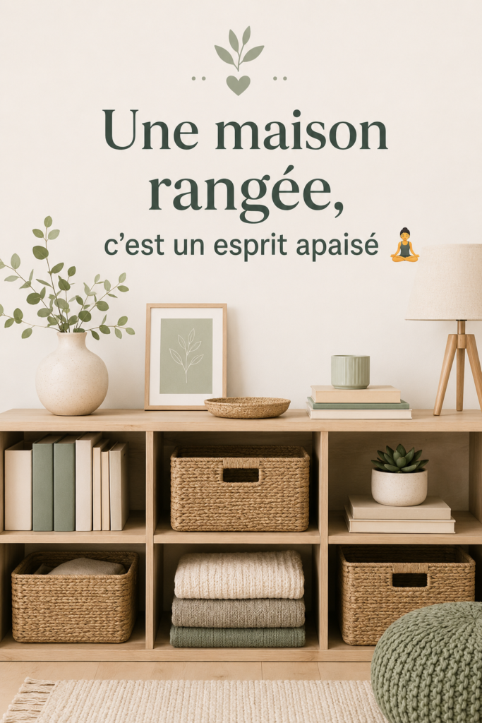 Intérieur d'une maison bien rangée avec des couleurs apaisantes