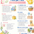 Femme souriante faisant le ménage au printemps dans sa maison lumineuse.