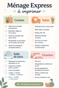 Femme de ménage en train de nettoyer une cuisine organisée et propre