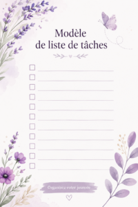 Modèle de liste de tâches sur un bureau, outils de bureau en arrière-plan
