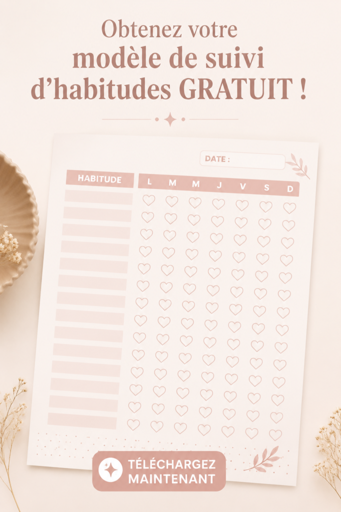 Un modèle imprimable pour le suivi des habitudes sur un bureau