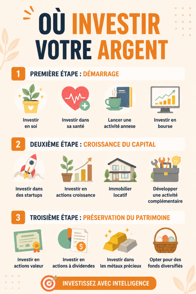 Femme consultant des documents sur l'investissement
