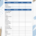Planificateur de budget à imprimer avec des sections pour revenus et dépenses