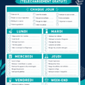Planning de ménage vierge à imprimer, design simple et fonctionnel.