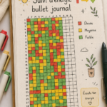 Un bullet journal esthétique avec un tracker d'énergie coloré