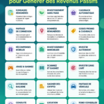 Image mettant en avant différentes applications de revenus passifs sur un smartphone.