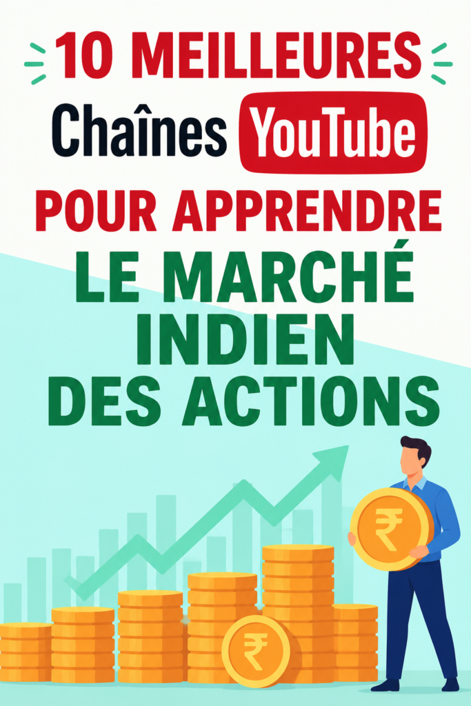 Capture d'écran de chaînes YouTube traitant du marché boursier indien