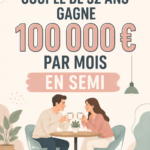 Un couple souriant dans un cadre de vie confortable, symbolisant le succès financier.