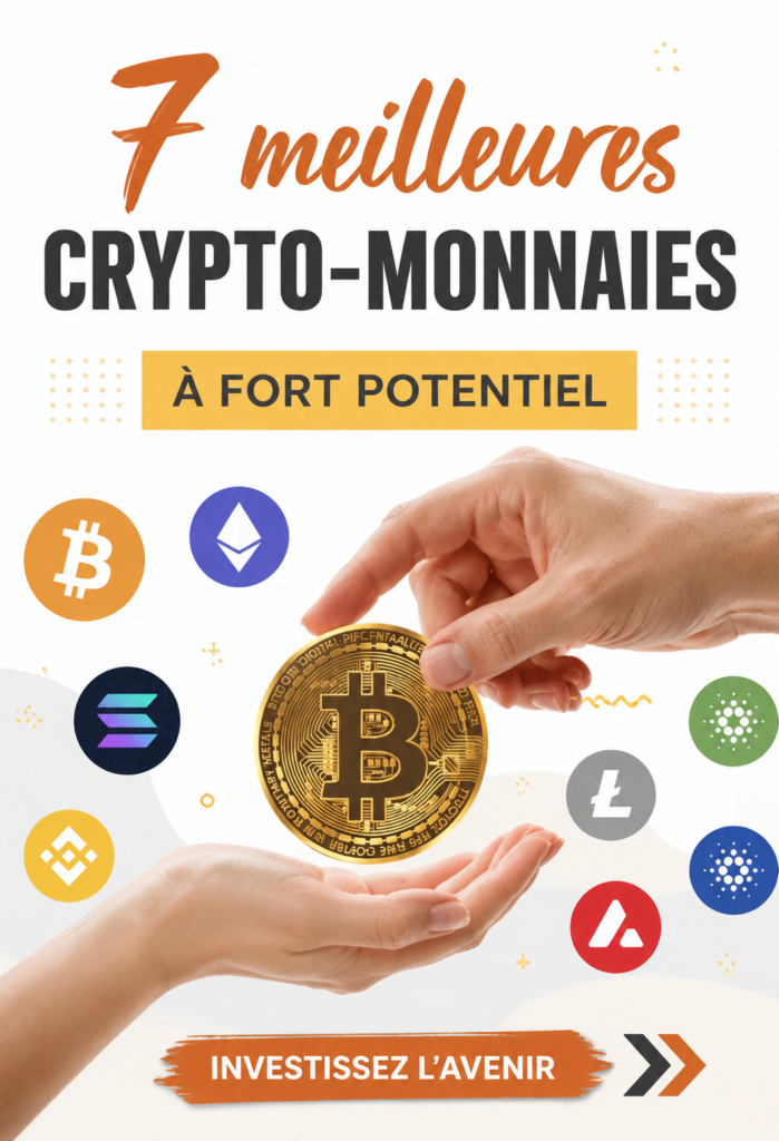 Image illustrative de plusieurs cryptomonnaies avec des graphiques de potentiel de croissance