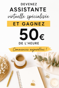 Femme travaillant sur un ordinateur, illustrant le métier d'assistante virtuelle Pinterest.