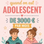 Un adolescent souriant tenant un panneau disant 'Gagner de l'argent'