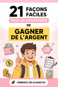 Une adolescente souriante comptant de l'argent qu'elle a gagné grâce à des petits jobs.