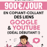 Femme utilisant un ordinateur pour partager des liens et gagner de l'argent en ligne.